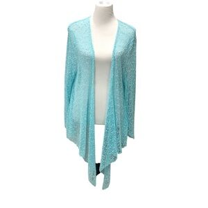 Frazzle mint green open weave waterfall topper